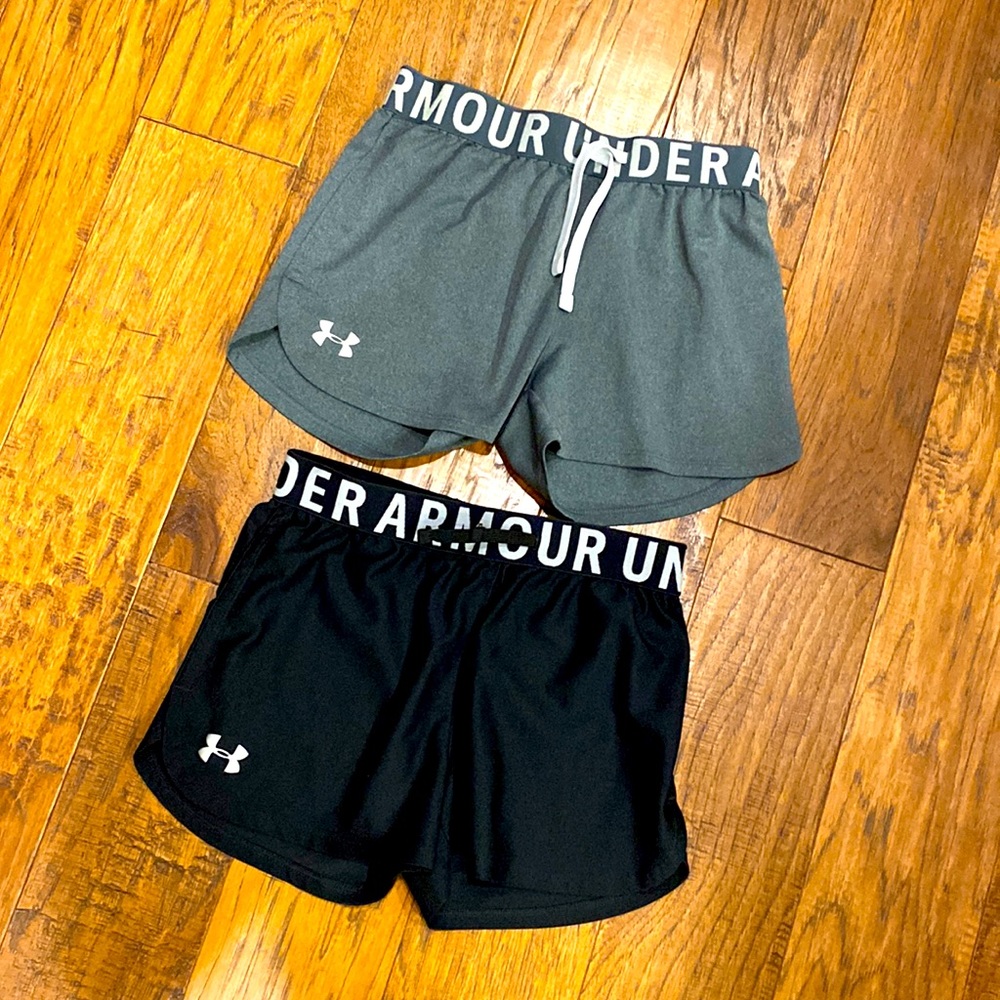 2 pair girls Under Armour shorts